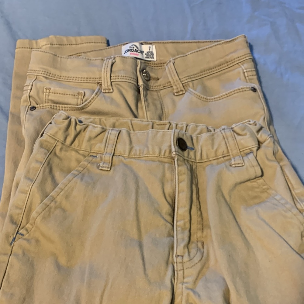 2 khaki uniform pants, no stains
